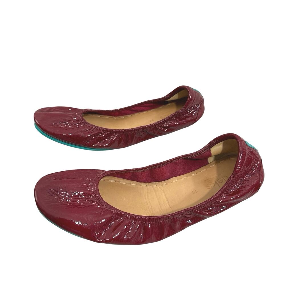 Tieks Ruby Red Patent Leather Ballet Flats Women’s Sz 11 Foldable Designer Shoes - Picture 2 of 11